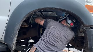 Broken exhaust stud removal using a welder on ford v10