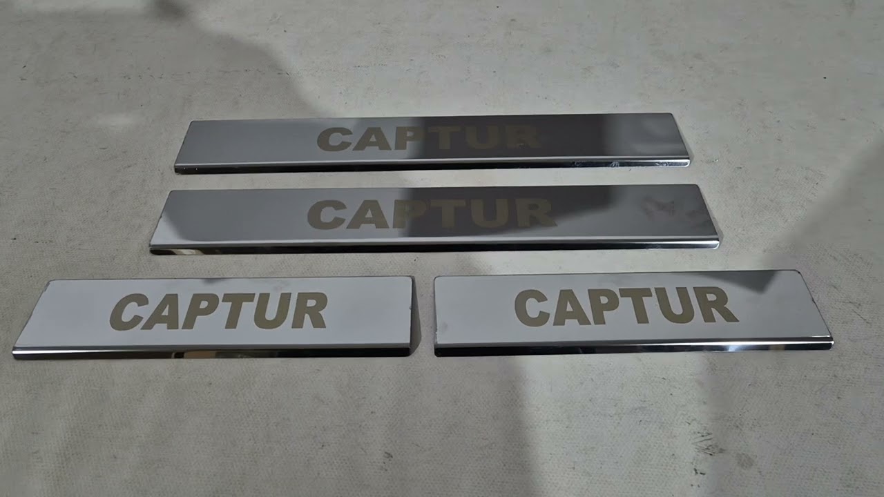 Renault Captur 2013-2019 рр. Накладки на пороги Carmos (4 шт, нерж) Video 1