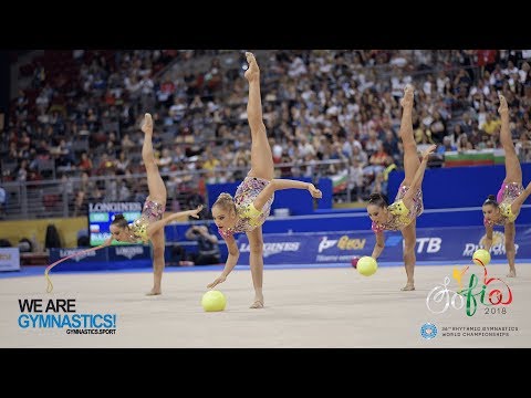 2018 Rhythmic Worlds, Sofia (BUL) - HIGHLIGHTS GROUP APPARATUS FINAL 3 BALLS/2 ROPES