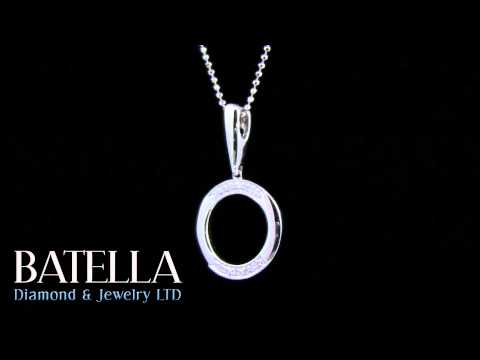.05 Carat G-H SI2 EX Round Cut Diamonds Circle Pendant & Necklace 14k White Gold / PD 00179