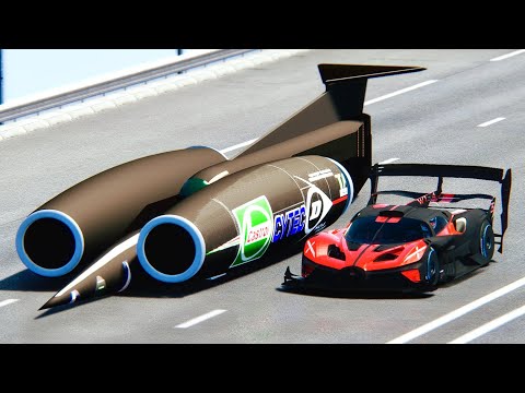 Bugatti Bolide GTR Concept vs SSC Thrust - Drag Race 24 KM
