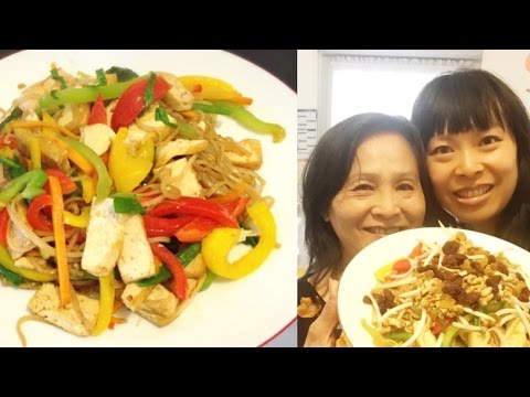 Pad thaï [Recette de ma maman] [Version Vegan] au tofu et légumes du soleil Video