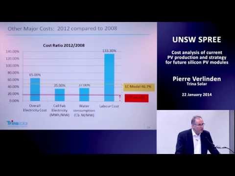 UNSW SPREE 201401-22 Pierre Verlinden - Cost analysis of current PV production