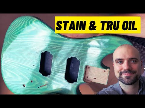 How to Stain and apply Tue-Oil on a Guitar : Easy finish method & Sound Test