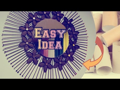 DIY Amazing Mirror Decor With Toilet Paper | DIY Wall Decoration | چگونه یک ساعت دیواری زیبا بسازیم