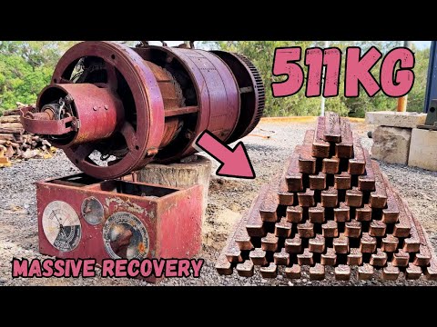 511 kg massives Motorschmelzen – 1126 lb – 66 kg reines Kupfer zurückgewonnen (ASMR) BIGSTACKD