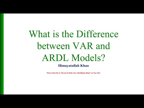 58 The #Difference Between #VAR System and #ARDL #Models with Himmy Khan