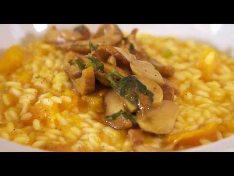 Risotto con zucca, pecorino e funghi porcini