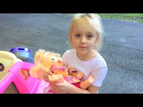 Playing in the Park on the Pirate Ship Playground for Kids W Pink Car  Baby Alive Snackin Sara Doll