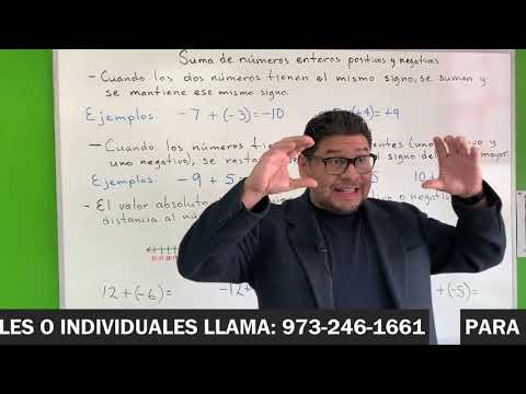 MATEMATICA BASICA PARA EXAMEN DE GED /  SUMA DE NUMEROS ENTEROS 1