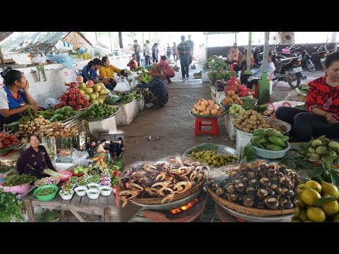 Countryside Food Show - Kean Svay Resort Selling Natural Vegetables, Rural Fish, Fresh Fruit & More