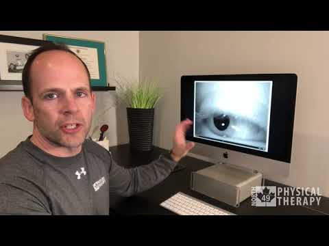 Live view of VNG dizziness goggles camera