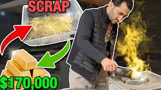 MELTING $170,00 WORTH OF SCRAP INTO A GOLD BAR!!!