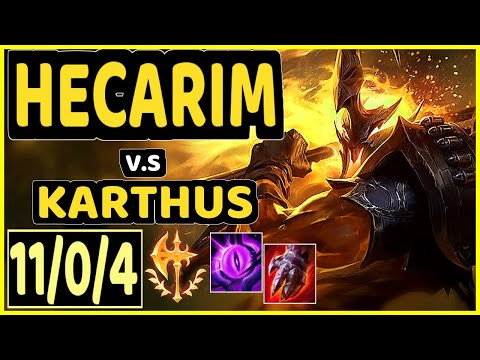 JUNJIA (HECARIM) vs KARTHUS - 11/0/4 KDA JUNGLE CHALLENGER GAMEPLAY - KR