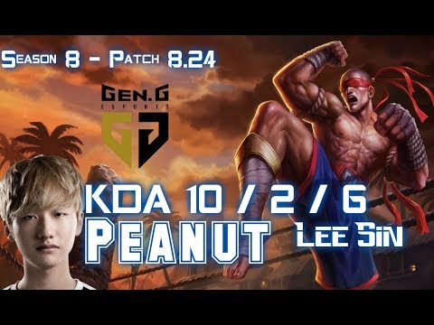 GEN Peanut LEE SIN vs ELISE Jungle - Patch 8.24 KR Ranked