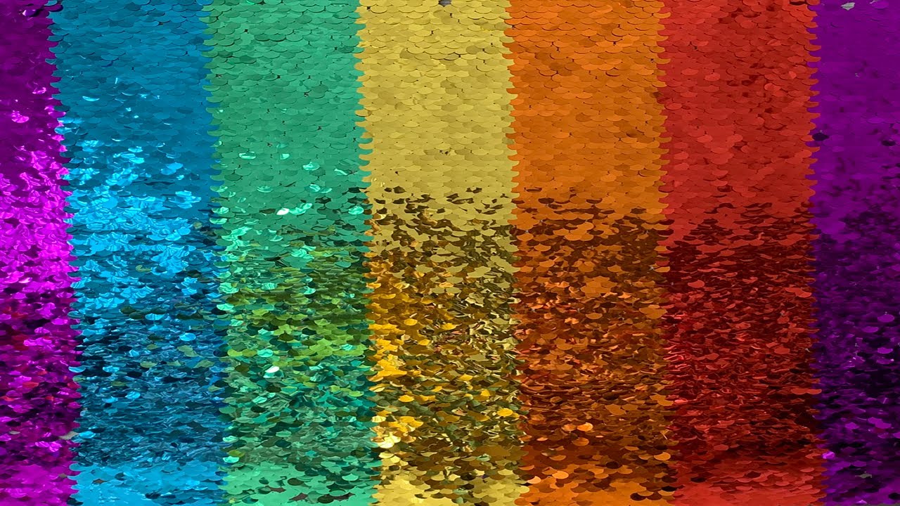 Glitterbug Sequin Fabric Rainbow Stripe