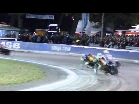 speedway dohren 18 okt  2014  heat 15  1e kay huckenbeck  2e jonas b  andersen  3e mattieu tressarie