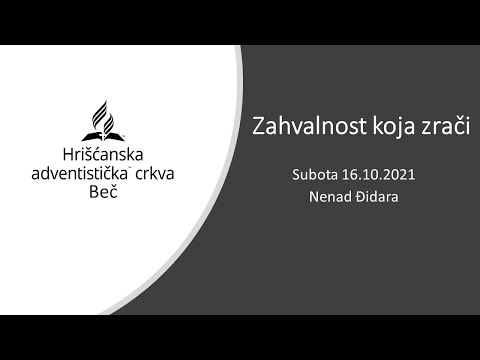 Pastor Nenad Đidara - Zahvalnost koja zrači - Subota 16.10.2021