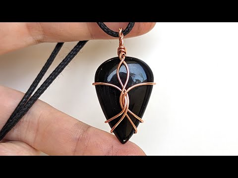 Round Wirre Teardrop Cabochon Scarab Pendant Wire Wrapping Tutorial Unisex
