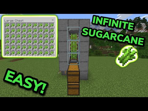 EASIEST 1.21 FAST AUTOMATIC SUGARCANE FARM TUTORIAL in Minecraft Bedrock (MCPE/Xbox/PS4/Switch/PC)