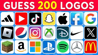Guess the Logo in 3 Seconds 🍏🥇 200 Famous Logos | Logo Quiz 2025