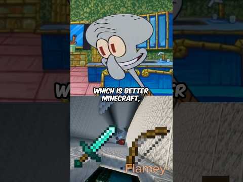 SpongeBob, Patrick, Peter Griffin, and Squidward Argue About Which is Better Minecraft Sword or Bow