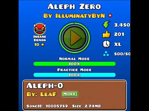 [IlluminatyByN] Aleph Zero Insane Demon!!! #gd #gddemon #geometrydash #aleph #alephzero