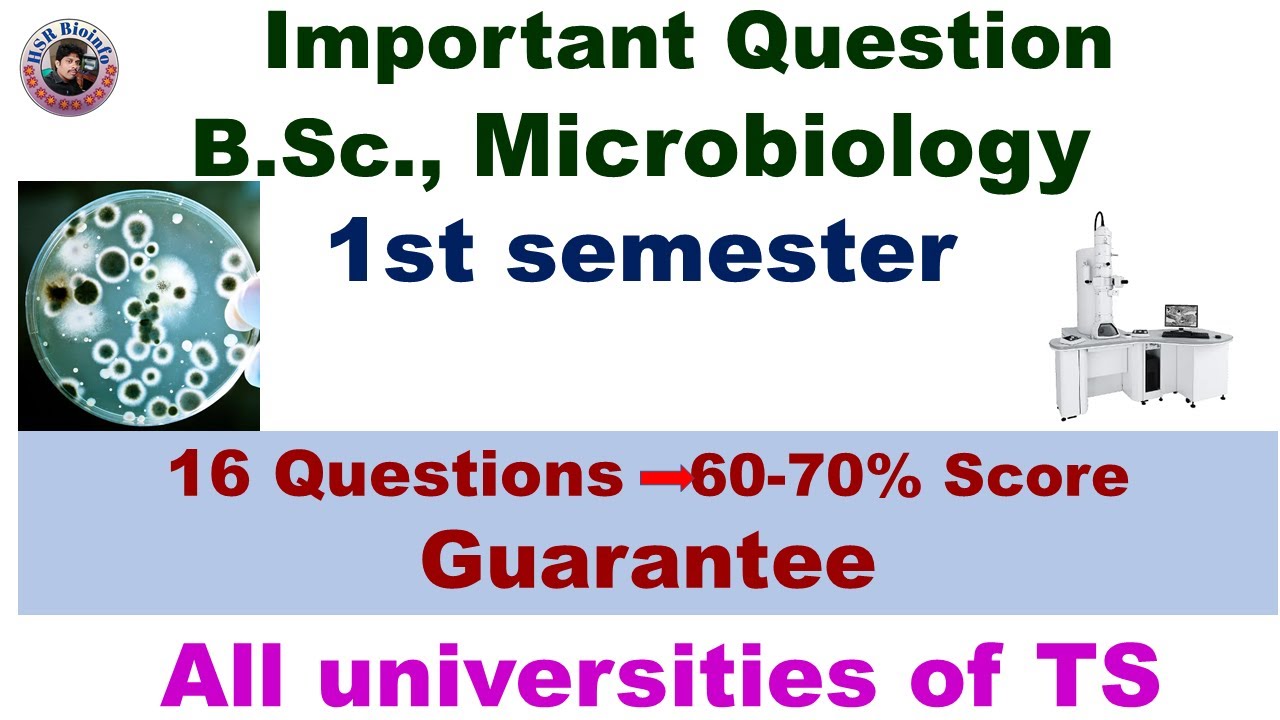 Important Question of B.Sc., Microbiology 1st semester | All universities of Telangana | HSR Bioinfo