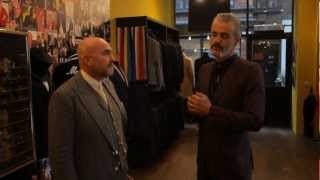 Triggerfinger Mr Ruben visits Mark Powell, renowned tailor