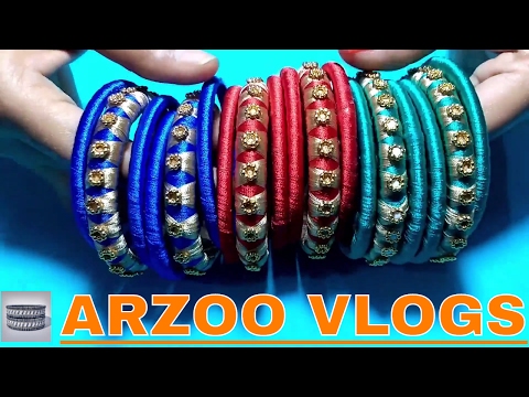 New Cross Checkers Design Silk Thread Bangles | DIY Bangles Tutoriial  | Arzoo Vlogs