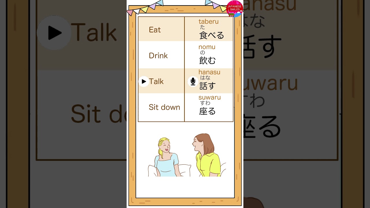 Basic Japanese Verbs for beginners🇯🇵 😊 #shorts