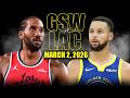 Golden State Warriors Vs Los Angeles Clippers Full Game Highlights March 2 2026 NBA Season