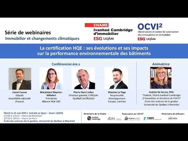 Immobilier et changements climatiques | La certification HQE: ses évolutions et ses impacts sur la performance environnementale des bâtiments