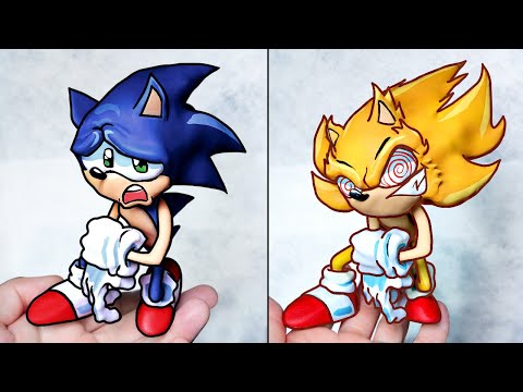 [FNF] Making Sonic & Fleetway Super Sonic Sculpture Timelapse [Chaos Nightmare] Friday Night Funkin'