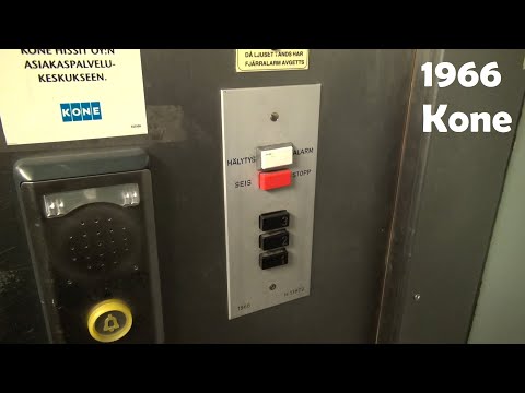 Vintage 1966 Kone Traction Elevator at Henry Fordin katu 6 in Helsinki, Finland