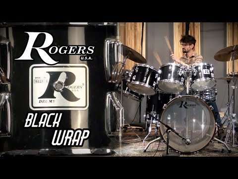 Rogers 24/12/13/14/15/16" 70's "Big R" Drum Set w/ 5x14" Dynasonic & Hardware - Black image 25