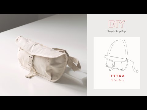 How to sew a Sling Bag with pockets and lining (crossbody) / +SEWING PATTERN