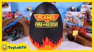 GIANT Planes Fire & Rescue Play Doh Surprise Egg with SpongeBob Big Hero 6 Minecraft Spiderman Toys