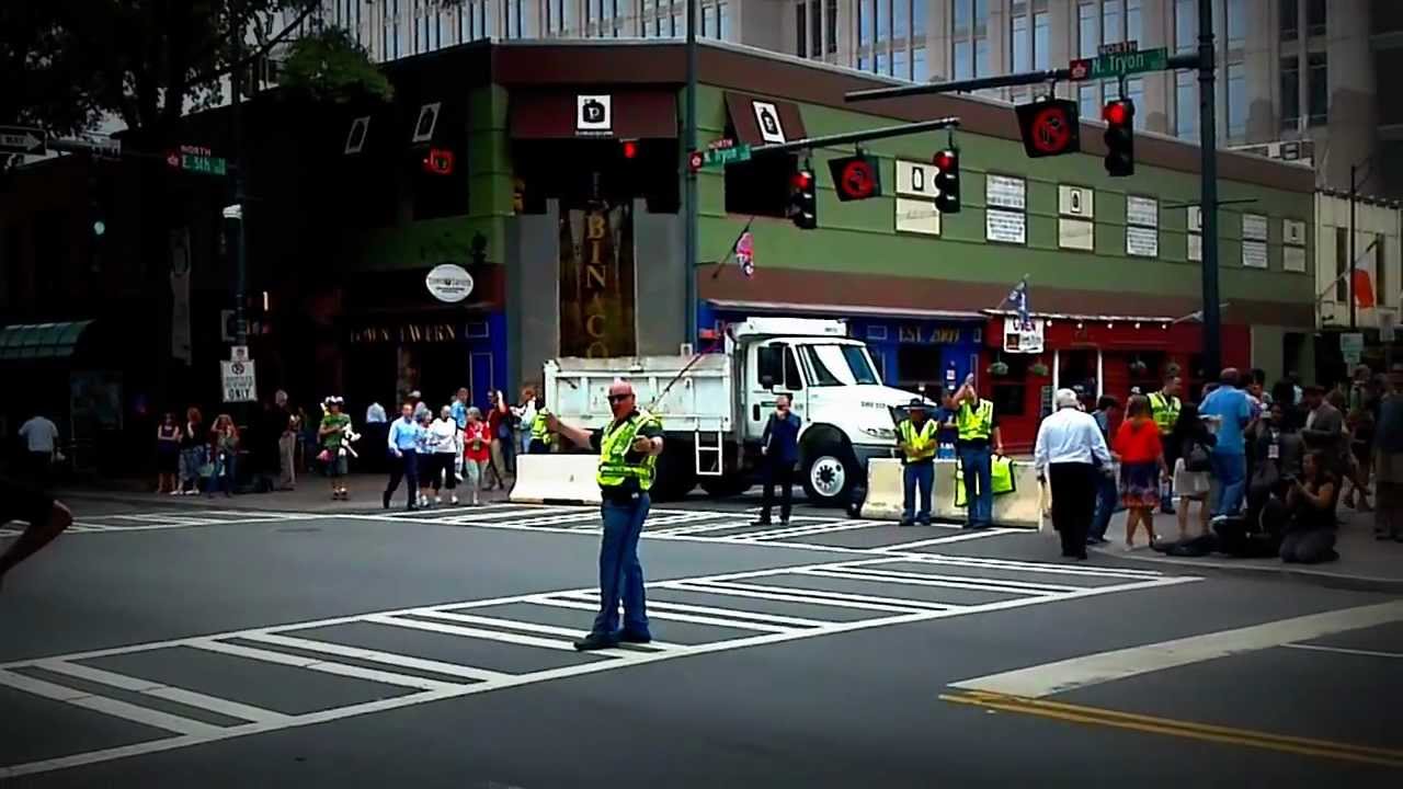 Dancing Traffic Cop Enjoying His Job During the DNC in Charlotte, NC