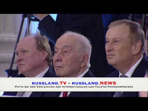 Putin bei der Verleihung des Internationalen Leo Tolstoi Friedenspreises