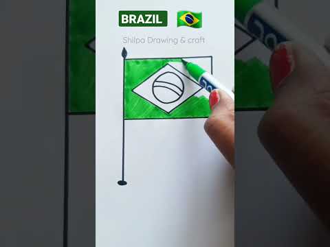 Brazil flag art #shortvideo #viral #easydrawing #artvideo #drawing #viralvideo #brasil #brazil
