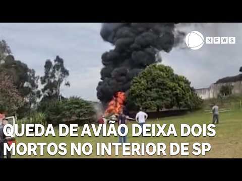 Queda de avião deixa dois mortos e um ferido em Marília, no interior de SP