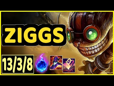 ZIGGS VS SYNDRA - 13/3/8 KDA MID GAMEPLAY CHALLENGER I