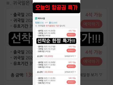 특가 항공권 정보: 다양한 노선과 매력적인 가격대