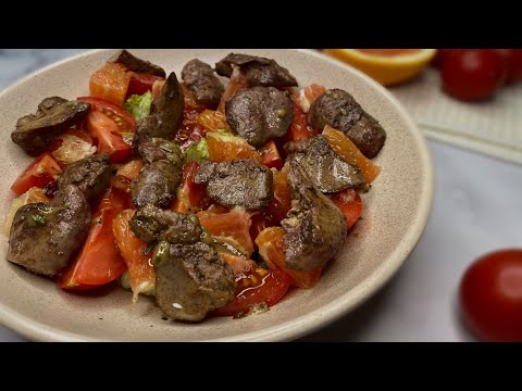 Georgian Salad with Chicken Liver! Only 3 Ingredients