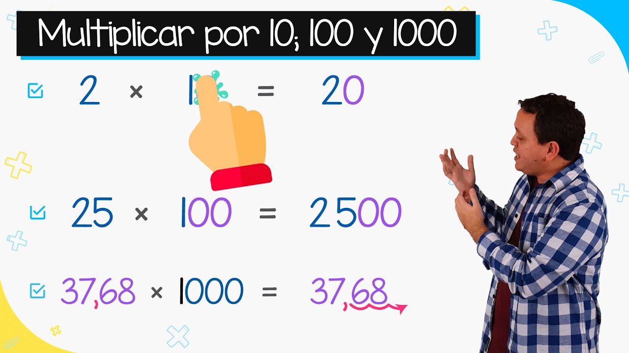 Multiplicar por 10; 100 y 1000