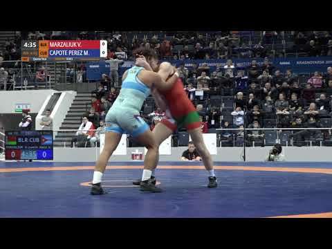 1/4 WW - 76 kg: V. MARZALIUK (BLR) v. M. CAPOTE PEREZ (CUB)