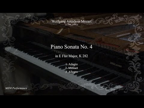 W.A.Mozart: Piano Sonata No 4 in E Flat Major K 282 (Complete)