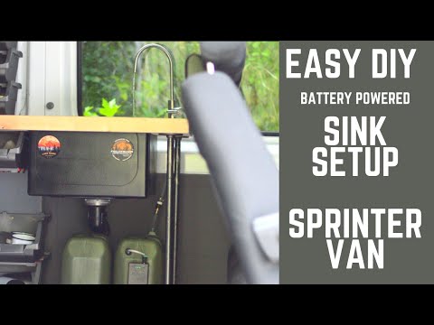 Easy Sink Idea For Sprinter Van - 5 Gallon Tank - Lithium Battery