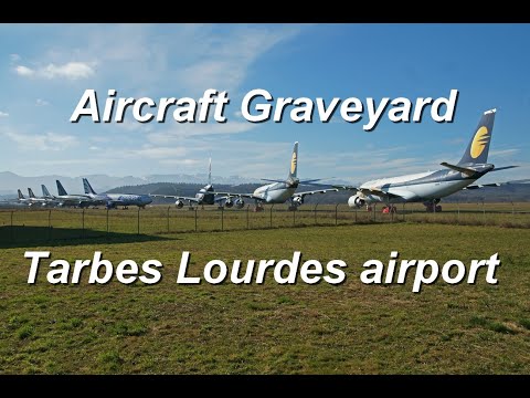 Aircraft grave yard and stored aircraft at Tarbes Lourdes Pyrénées Airport [LDE-LFBT]